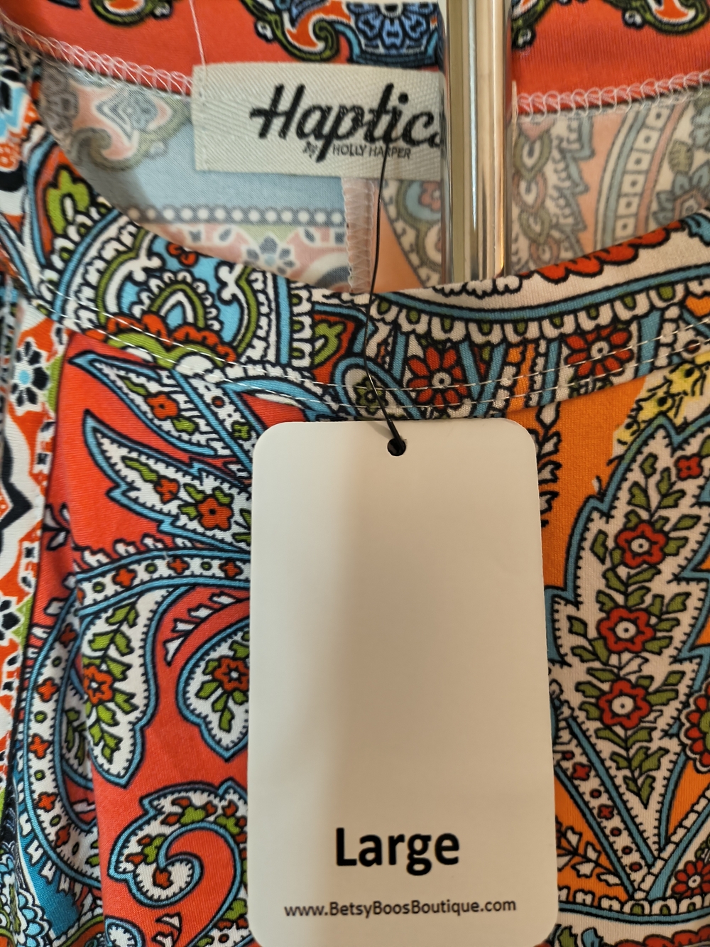 Haptics Coral Paisley Halter Tank Top - Picture 2 of 3
